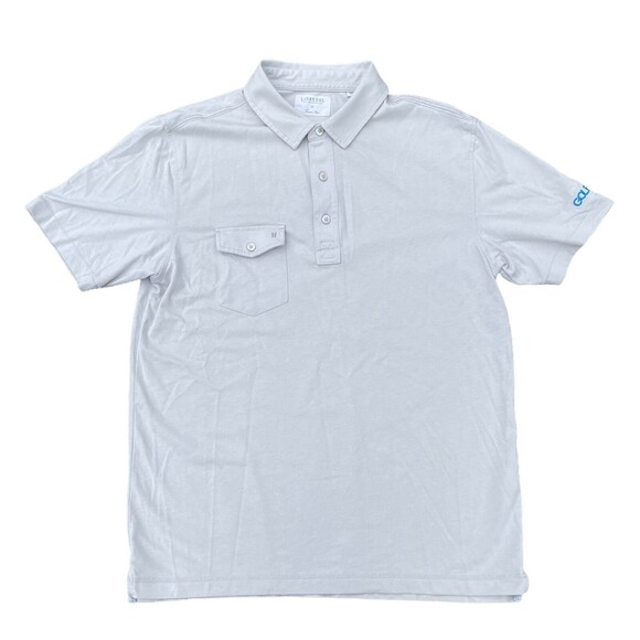 Linksoul Tempus Fugit shortsleeve light grey Polo size medium with Golf Now Logo - Picture 1 of 3